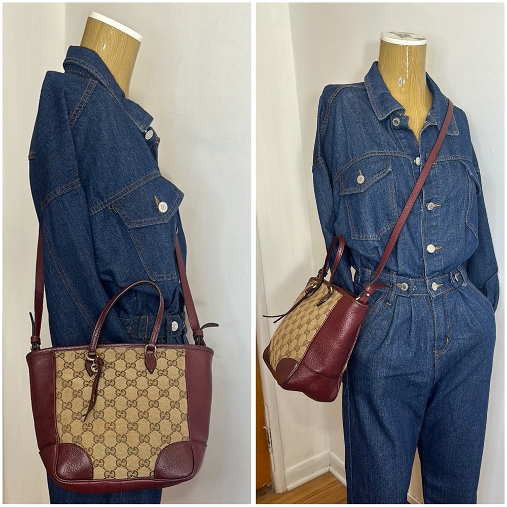 Gucci Beige/Brown GG Bree Top Handle Bag